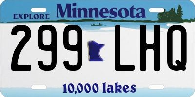 MN license plate 299LHQ