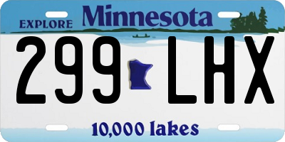 MN license plate 299LHX