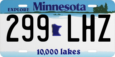 MN license plate 299LHZ