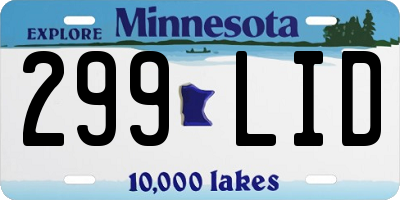 MN license plate 299LID