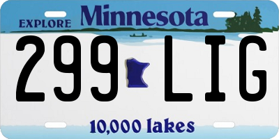 MN license plate 299LIG