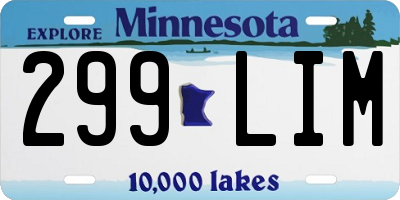 MN license plate 299LIM
