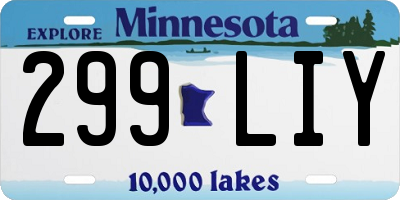 MN license plate 299LIY