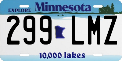 MN license plate 299LMZ