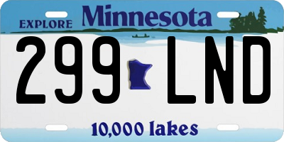 MN license plate 299LND