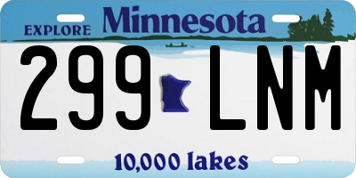 MN license plate 299LNM