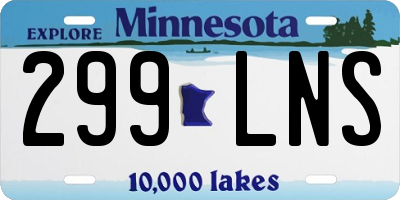 MN license plate 299LNS