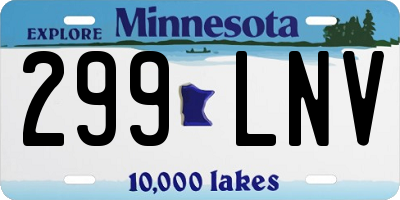 MN license plate 299LNV