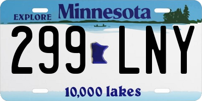 MN license plate 299LNY