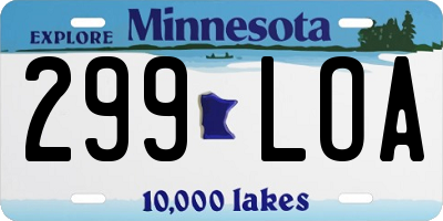 MN license plate 299LOA