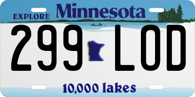 MN license plate 299LOD