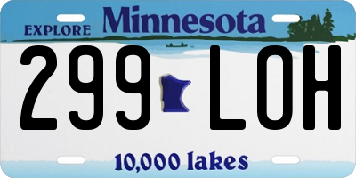 MN license plate 299LOH