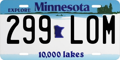 MN license plate 299LOM