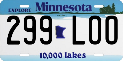 MN license plate 299LOO