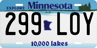 MN license plate 299LOY