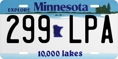 MN license plate 299LPA