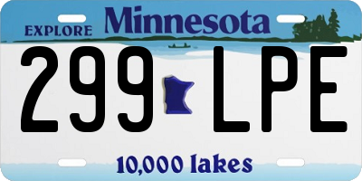 MN license plate 299LPE