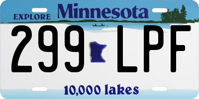 MN license plate 299LPF