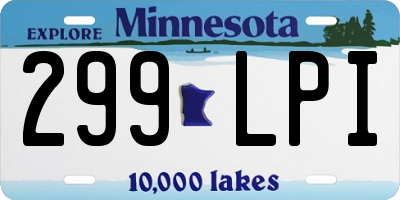 MN license plate 299LPI