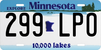 MN license plate 299LPO