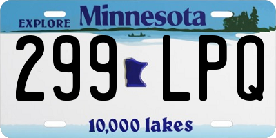 MN license plate 299LPQ