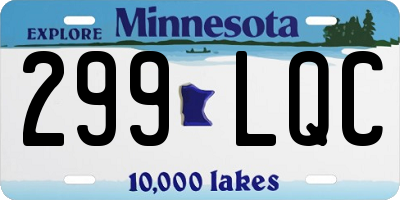 MN license plate 299LQC