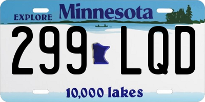 MN license plate 299LQD