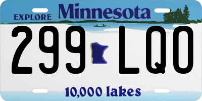 MN license plate 299LQO