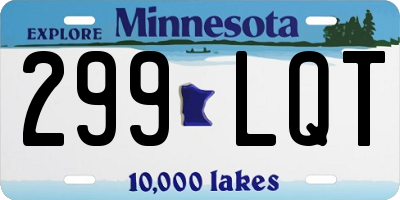 MN license plate 299LQT