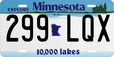 MN license plate 299LQX