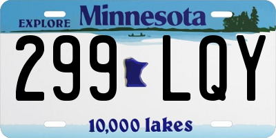 MN license plate 299LQY