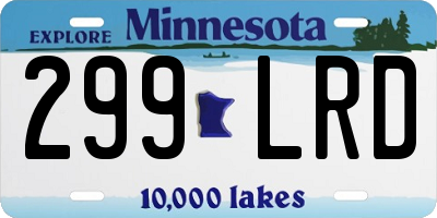 MN license plate 299LRD