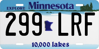 MN license plate 299LRF