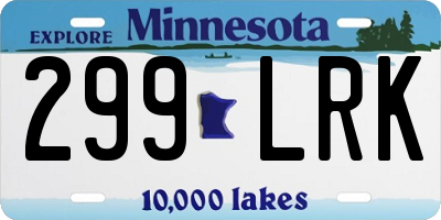 MN license plate 299LRK