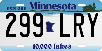 MN license plate 299LRY