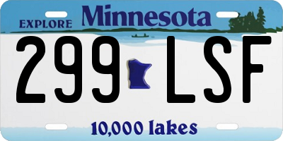 MN license plate 299LSF