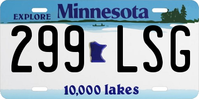 MN license plate 299LSG