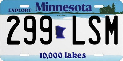 MN license plate 299LSM