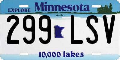 MN license plate 299LSV