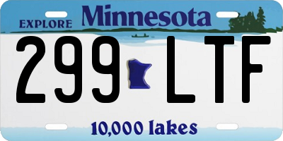 MN license plate 299LTF