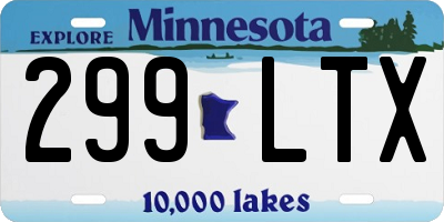 MN license plate 299LTX