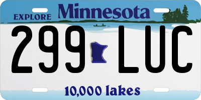MN license plate 299LUC