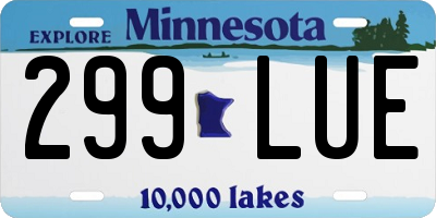 MN license plate 299LUE