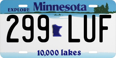 MN license plate 299LUF