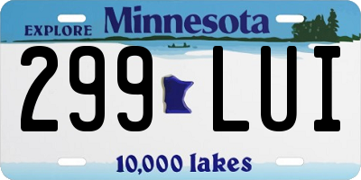 MN license plate 299LUI