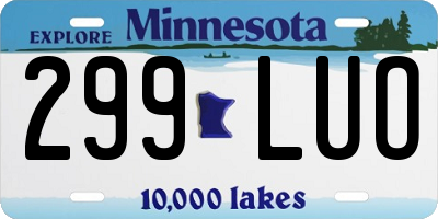 MN license plate 299LUO