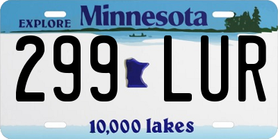 MN license plate 299LUR