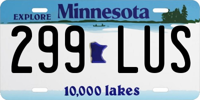 MN license plate 299LUS