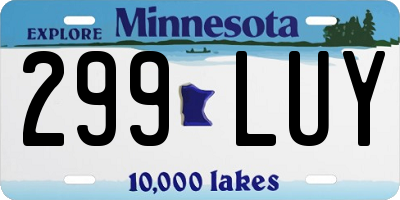 MN license plate 299LUY