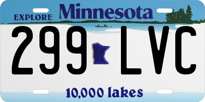 MN license plate 299LVC